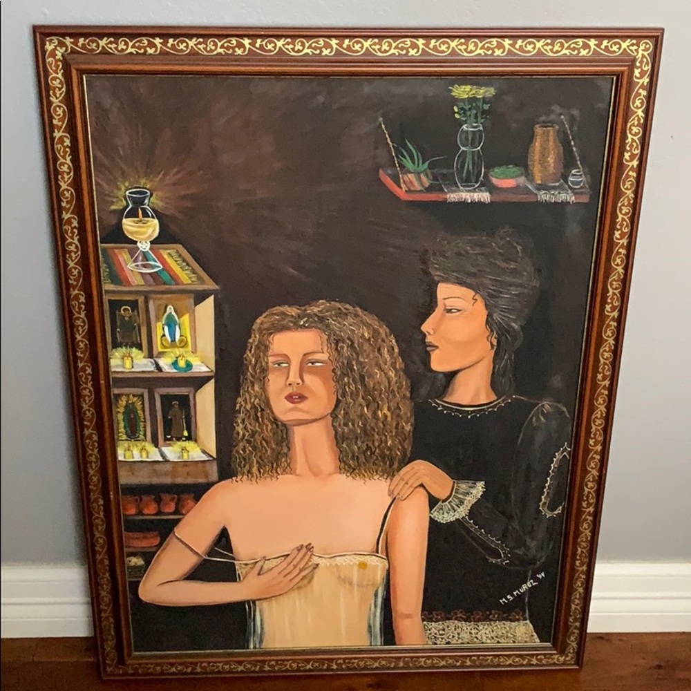 M.S. Munoz 1994 Oil on Canvas “Curandera”